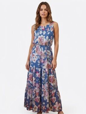 Lara G Women's Silk Floral Maxi Dress
